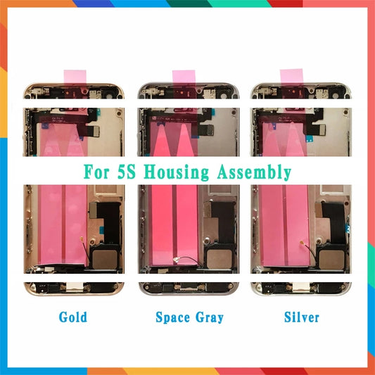 No Logo Rear / Back housing for iPhone 5s Gold With Small Parts