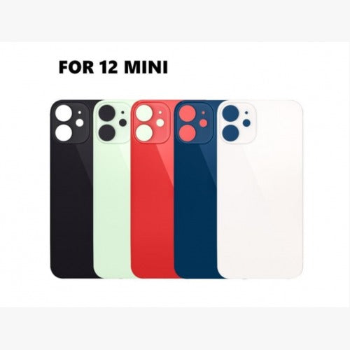 No Logo Back Glass For iPhone 12 Mini 5.4" Red (Big Cam Lens Hole)