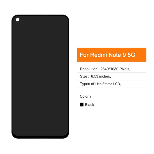 Lcd Digitizer Screen Assembly For Redmi Note 9 5G Black