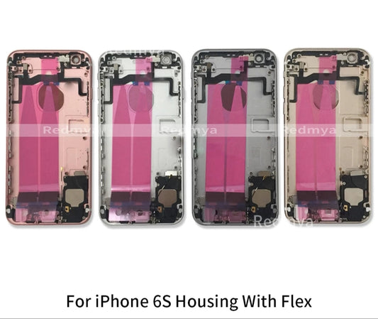 No Logo Back Housing For iPhone 6s 4.7 Silver With Small Parts