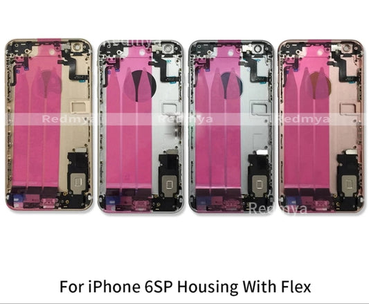 No Logo Back Housing For iPhone 6s 5.5 Silver With Small Parts