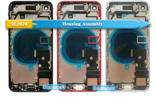 No Logo Back Housing For iPhone SE 2020 4.7" Silver With Small Parts