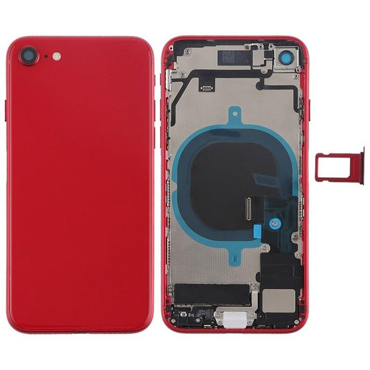 No Logo Back Housing For iPhone 8 4.7" Red With Small Parts