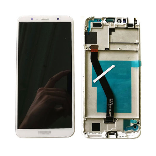 Replacement Lcd Screen Digitizer For Huawei Y6 2018 White With Frame