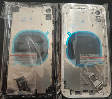 No Logo Middle Frame Back Housing With Glass For iPhone XR Silver