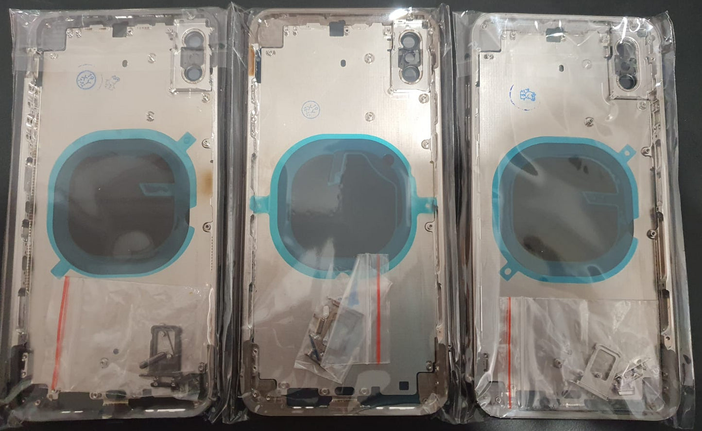 No Logo Middle Frame Back Housing With Glass For iPhone XS Rose Gold