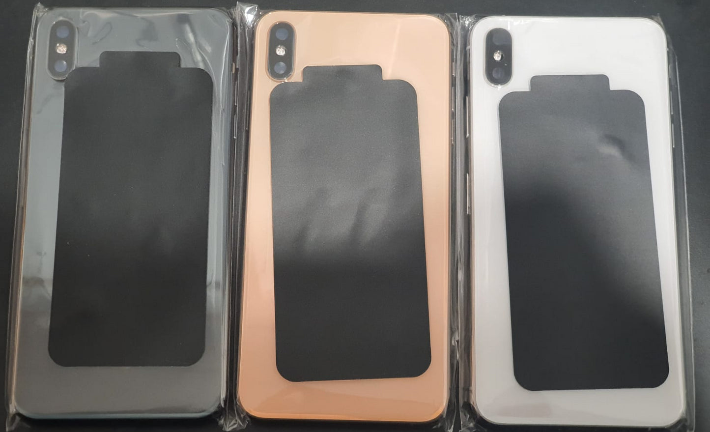 No Logo Back Housing For iPhone XS Max Black With Small Parts