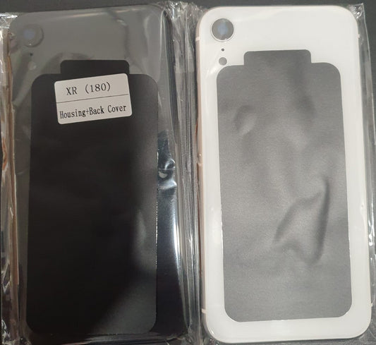 No Logo Back Housing For iPhone XR Silver With Small Parts