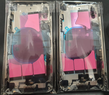 No Logo Back Housing For iPhone XR Silver With Small Parts