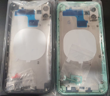 No Logo Middle Frame Back Housing With Glass For iPhone 11 Black