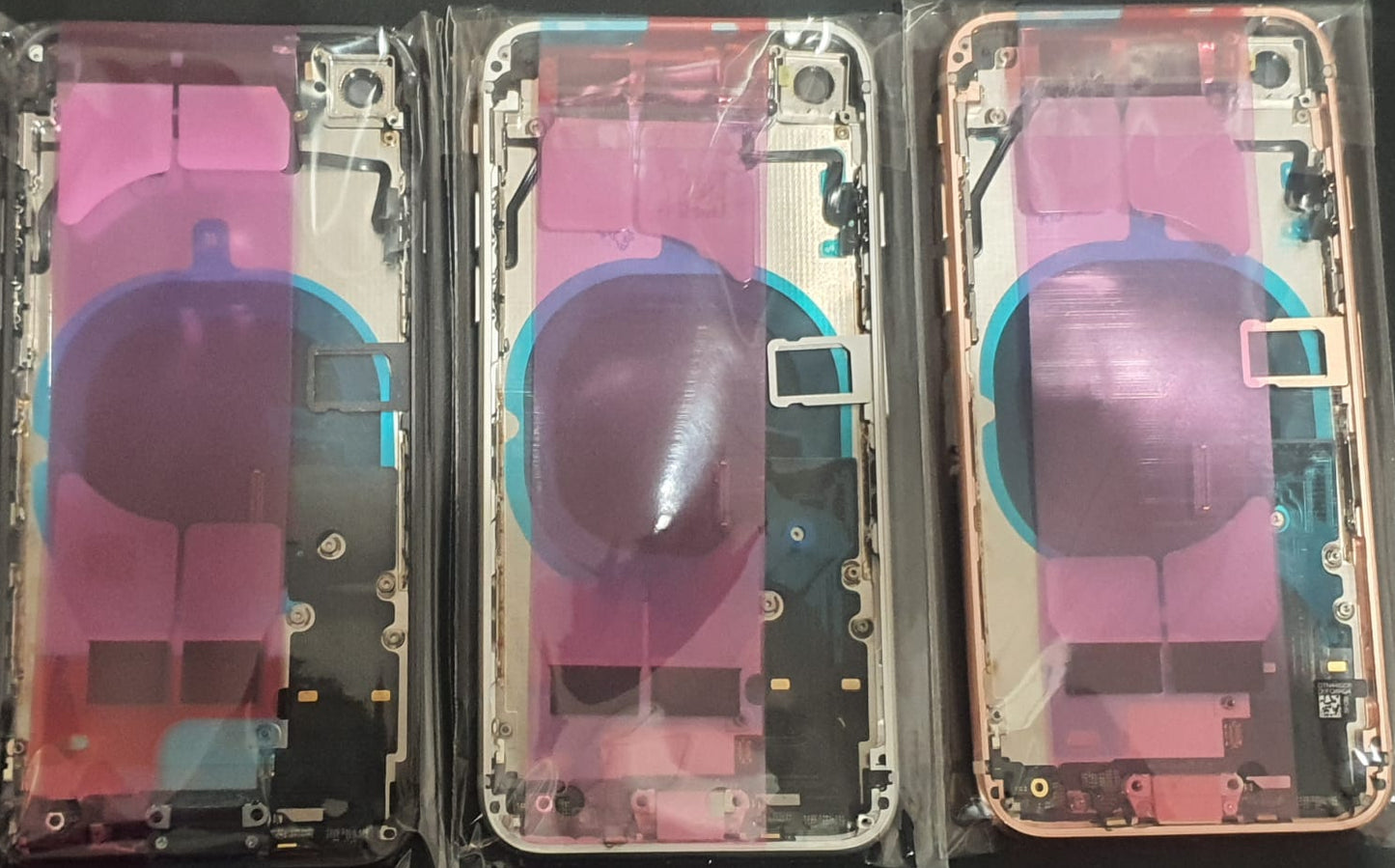 No Logo Back Housing For iPhone 8 4.7" Silver With Small Parts