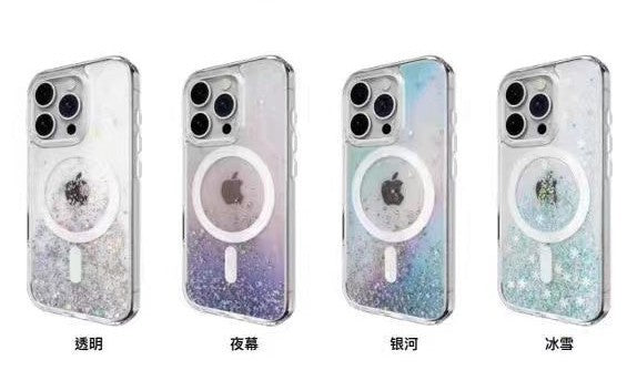 Snowflake Series Magsafe Glitter Case For iPhone 15 PLUS White