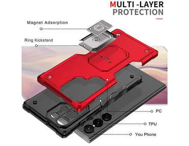 Magnetic Car Mount Ring Case For OPPO A17 Black