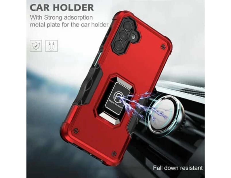 Magnetic Car Mount Ring Case For OPPO A15 Black