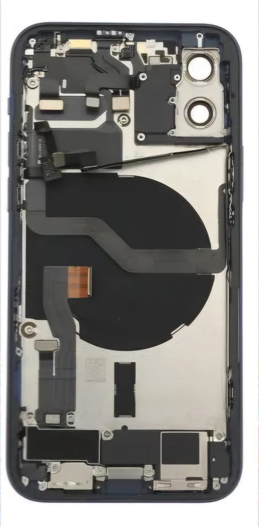 No Logo Back Housing iPhone 12 Black With OEM Small Parts & NFC