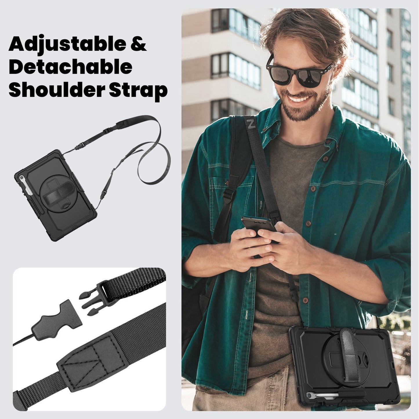 Shockproof Rugged Case For Samsung Tab S9 Plus / S9 FE+ / S10 Plus