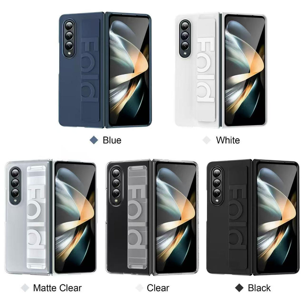 Protective Elastic Hand Strap Case For Samsung Galaxy Fold 8 Wide Black