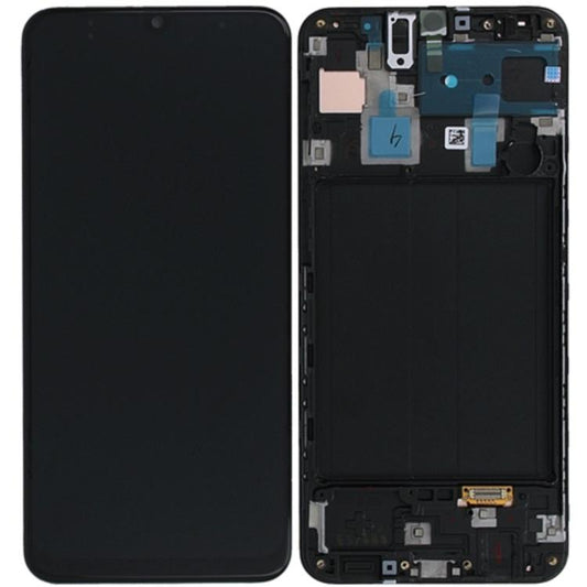 Replacement Lcd Screen Assembly With Frame for Samsung Galaxy A30 Black OEM