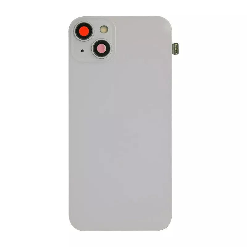 No Logo Back Glass With Brackets and NFC Flex For iPhone 14 6.1" White