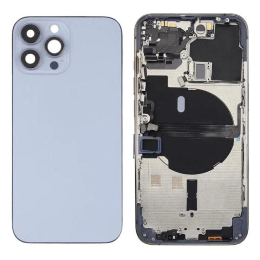 No Logo Back Housing iPhone 13 Pro Blue With OEM Small Parts & NFC