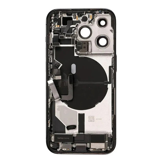 No Logo Back Housing iPhone 14 Pro Max Black With OEM Small Parts & NFC