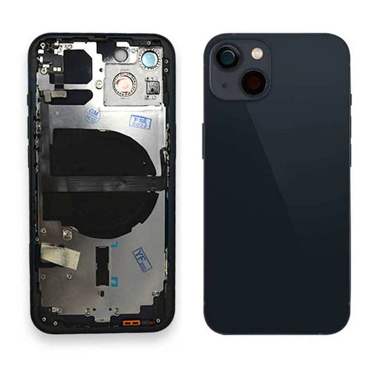 No Logo Back Housing For iPhone 13 Black With Small Parts