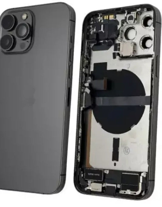 No Logo Back Housing For iPhone 13 Pro Black With Small Parts