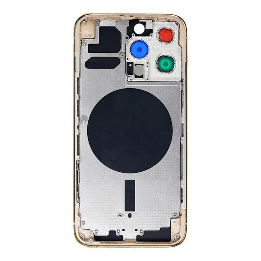 No Logo Middle Frame Back Housing With Glass For iPhone 13 Pro Max Gold