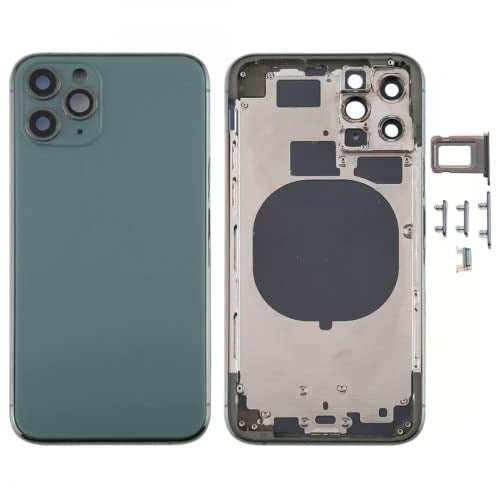 No Logo Middle Frame Back Housing With Glass For iPhone 11 Pro Green