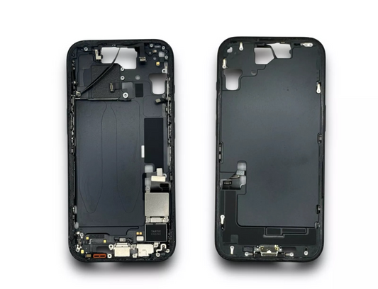 No Logo Middle Housing iPhone 15 Black With OEM Small Parts