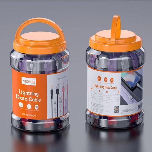 Vidvie TPE Coloured DC09i Lightning Data Cable 1M (30pcs Bottle)