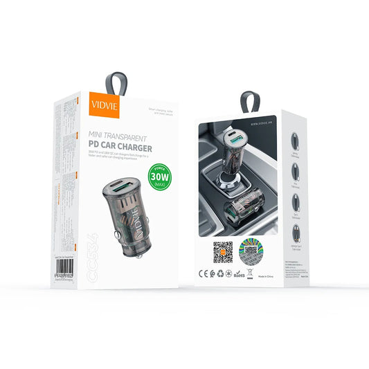 Vidvie CC534 Mini Transparent PD Car Charger