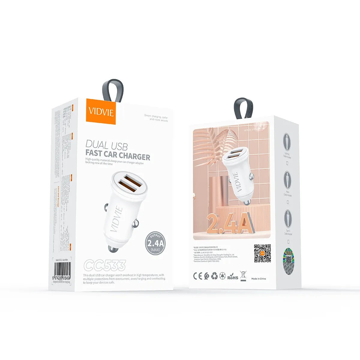 Vidvie CC533 Dual USB Fast Car Charger