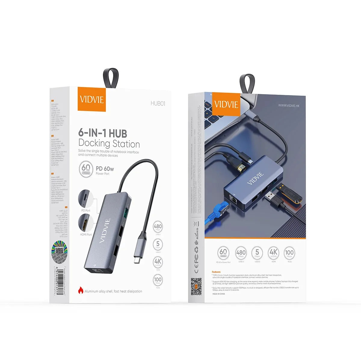 Vidvie HUB01 6-IN-1 HUB Docking Station