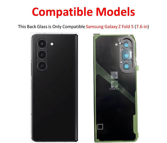 Replacement Back Glass For Samsung Galaxy Fold 5 Black