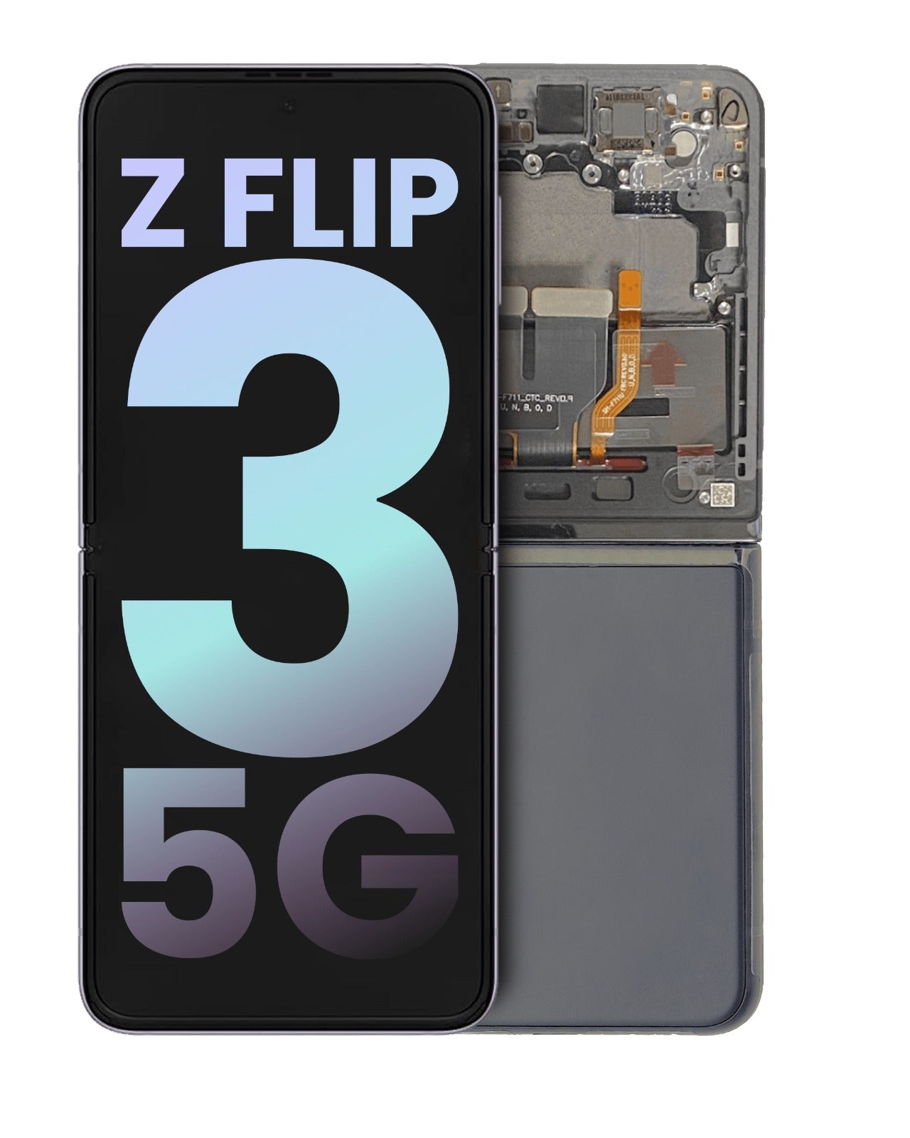 Replacement Lcd Screen Assembly With Frame Samsung Galaxy Flip 3 Black Oem