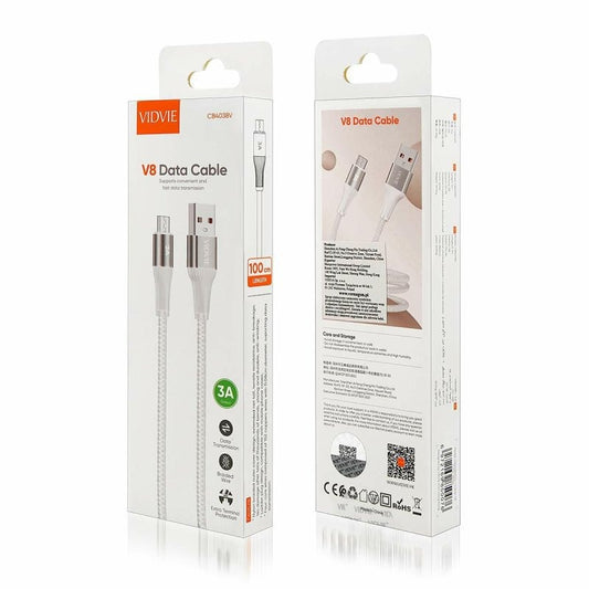 VIDVIE Cable CB4038 USB A to Micro Usb Charging Data Cable 3A 1m
