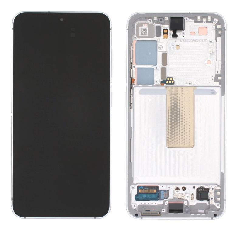 Replacement Lcd Screen with Frame Samsung Galaxy S23 Silver OEM
