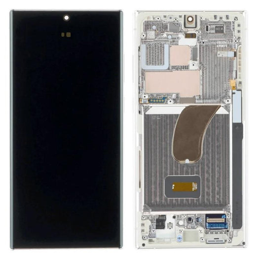 Replacement Lcd Screen with Frame Samsung Galaxy S23 Ultra Silver OEM