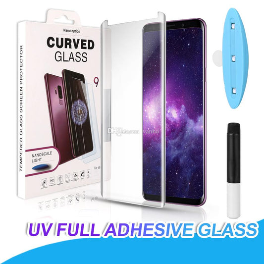 UV Glue Full Cover Premium Tempered Glass For Samsung Galaxu S22