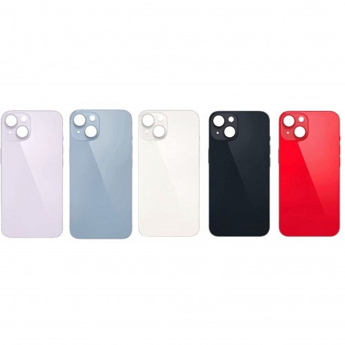 No Logo Back Glass For iPhone 14 6.1" White (Big Cam Lens Hole)