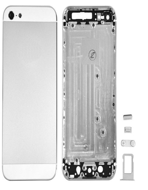 No Logo Rear battery housing iPhone 5 White / Silver