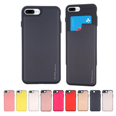Mercury Sky Slider Bumper Card Slot Phone Case For Iphone 14 Black