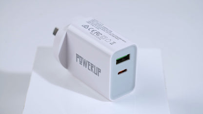 Power UP 20W + 18W USB + C Wall Adapter Charger