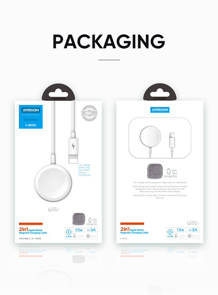 Joyroom 2 in 1 iWatch Magnetic Wireless Charger With lightning Cable