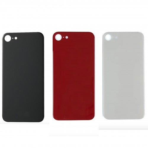 No Logo Back Glass For iPhone SE 2020 4.7" Red (Big Cam Lens Hole)