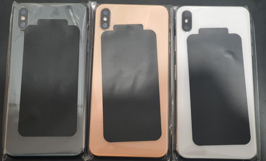 No Logo Middle Frame Back Housing With Glass For iPhone XS Silver