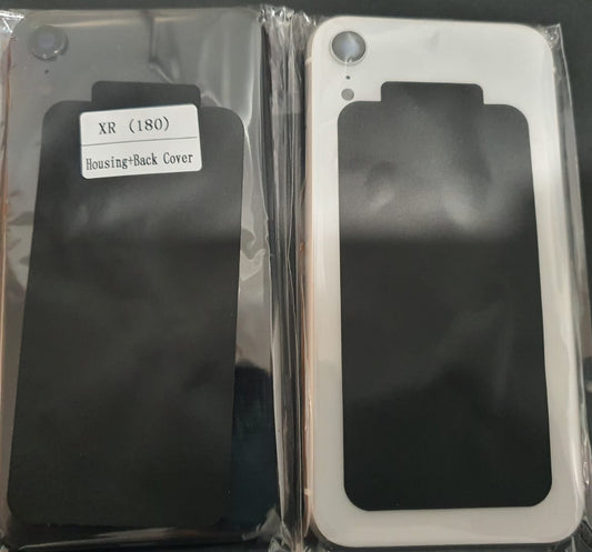 No Logo Middle Frame Back Housing With Glass For iPhone XR Grey