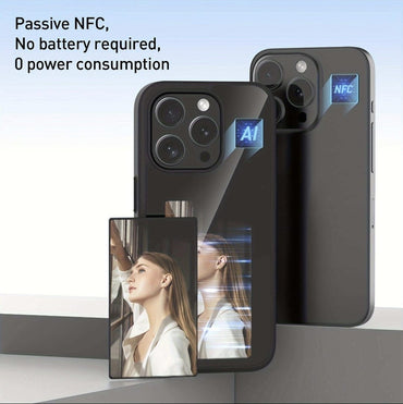 NFC Function DIY 4 Color E-ink Screen Phone Case For iPhone 16 Gold
