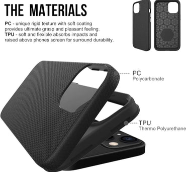 Triangle Texture Design Drop Tested Case For iPhone 14 Plus Black